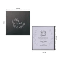 Charcoal Botanical Wreath Square Wedding Invitation