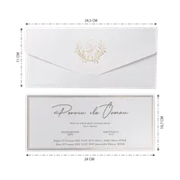 Gold Monogram Horizontal Wedding Invitation