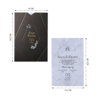 Marble Rose Gold Geometric Wedding Invitation