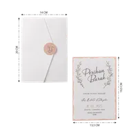 Peach Wax Seal Botanical Wedding Invitation
