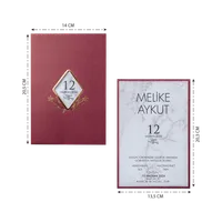 Terracotta Gold Diamond Window Wedding Invitation