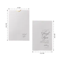 White Gold Embossed Botanical Leaf Wedding Invitation