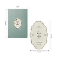 Sage Gold Ornate Die-Cut Shape Wedding Invitation