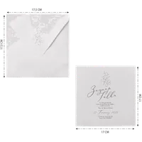 White Botanical Line Art Layered Frame Wedding Invitation