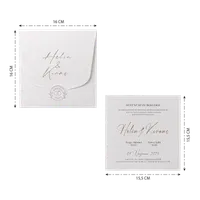 White Gold Script Ring Seal Wedding Invitation
