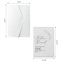 White Gold Botanical Corner Wreath Wedding Invitation