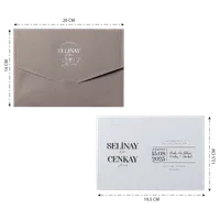 Mauve White Script Curved Line Wedding Invitation