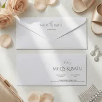 White Embossed Botanical Floral Wedding Invitation