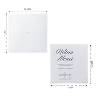 White Gold Embossed Floral Wreath Monogram Wedding Invitation