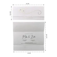 White Ornate Frame Seal Tri-Fold Wedding Invitation