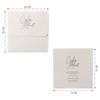 Cream Script Embossed Decorative Border Wedding Invitation