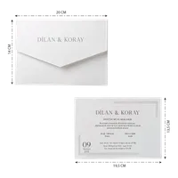 White Serif Typography Double Border Wedding Invitation