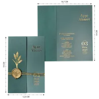 Teal Pocketfold Wedding Invitation with Wax Seal