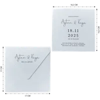 Minimal White Square Wedding Invitation