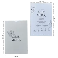 Gray Botanical Wedding Invitation with Matching Envelope