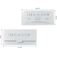 Minimal White Long Wedding Invitation with Tab Envelope