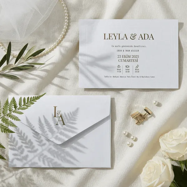 Minimalist Gold Typography Wedding Invitation