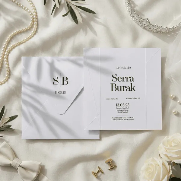 Modern Geometric Line Wedding Invitation