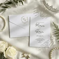 Romantic Laurel Wreath Wedding Invitation