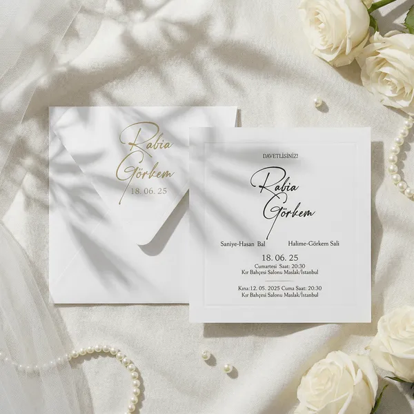 Elegant Gold Script Wedding Invitation
