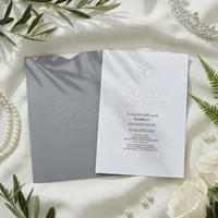 Debossed Minimalist Wedding Invitation Set