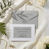 Art Deco Fan Pattern Wedding Invitation