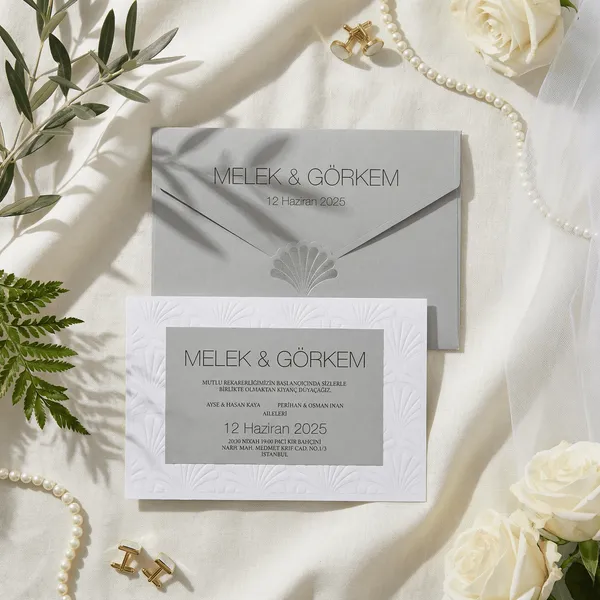 Art Deco Fan Pattern Wedding Invitation