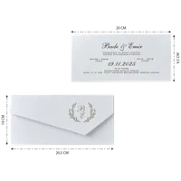 Script Wedding Invitation with Gold Laurel Wreath