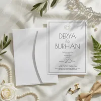 Gold Laurel Wreath Frame Wedding Invitation