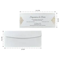 Horizontal Gold Ornate Corner Wedding Invitation