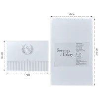 Striped Envelope Wedding Invitation with Laurel Wreath