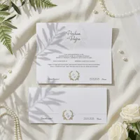 Horizontal Laurel Wreath Wedding Invitation Set
