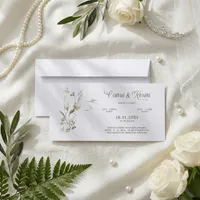 Watercolor Cotton Flower Wedding Invitation