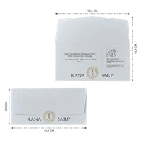 Gatefold Wedding Invitation with Gold Laurel Crest