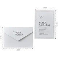 Minimalist Laurel Wreath Monogram Invitation