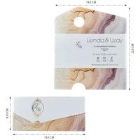 Agate Marble Wedding Invitation with Timeline Icons