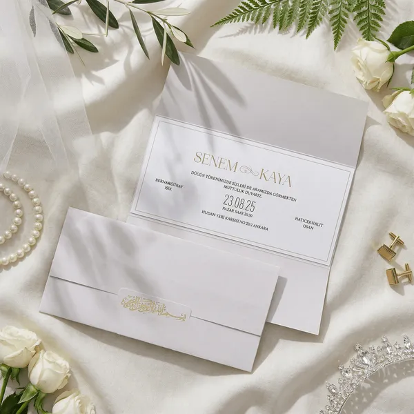 Horizontal Wedding Invitation with Infinity Symbol