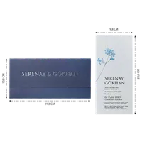 Navy Envelope Wedding Invitation with Blue Hydrangea