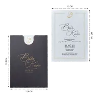 Charcoal Envelope Wedding Invitation with Gold Arabic Calligraphy