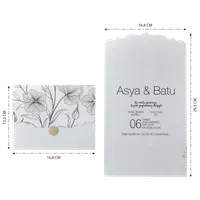 Scalloped Edge Wedding Invitation with Botanical Line Art