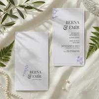 Border Frame Wedding Invitation with Lavender Sprigs