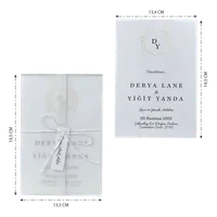 Vellum Overlay Wedding Invitation with Gold Laurel Wreath