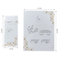 Script Monogram Wedding Invitation with Beige Blossoms