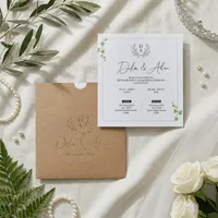 Kraft Envelope Wedding Invitation with Eucalyptus