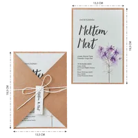 Kraft Border Wedding Invitation with Purple Wildflowers
