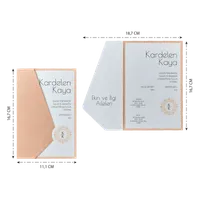 Peach Border Frame Wedding Invitation with Gold Medallion