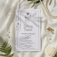 Floral Tag Wedding Invitation