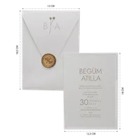 Elegant White Wedding Invitation Suite with Wax Seal