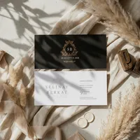 Elegant Black & White Monogram Wedding Invitation