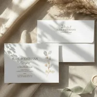 Elegant Black & White Monogram Wedding Invitation